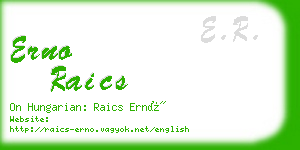 erno raics business card